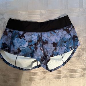 Lululemon shorts - blue print with black waistband